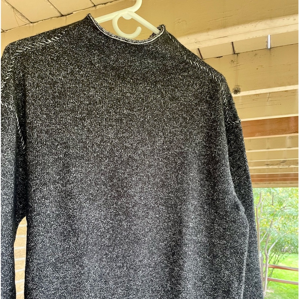 Black “barb wired” seam stitched sweater